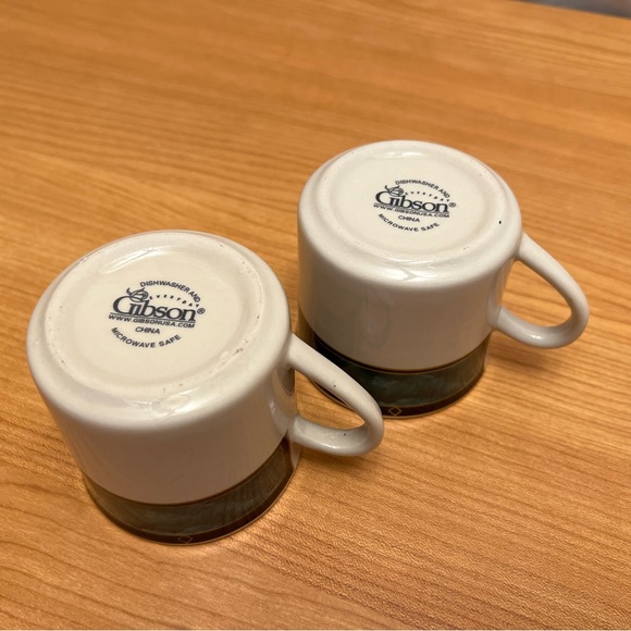 Vintage Gibson Royal Duchess Blue Navy China Set of 2 Coffee Tea Mugs Cup 1990's - Picture 3 of 9